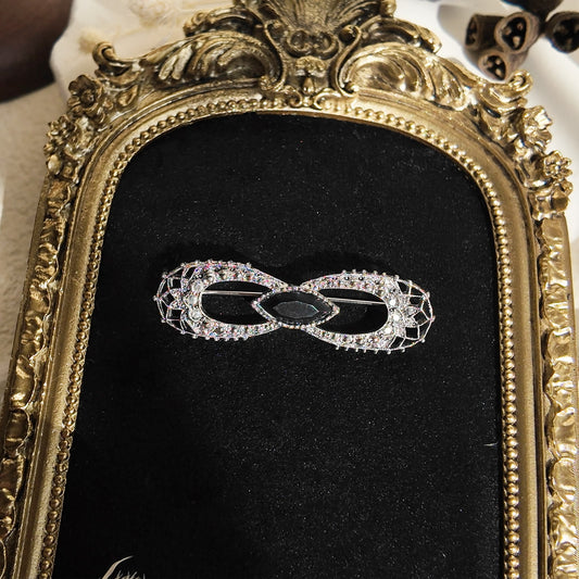 Gothic "Black Dahlia" Bow Brooch