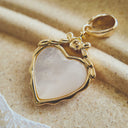 Ocean Heart & Rose Charm