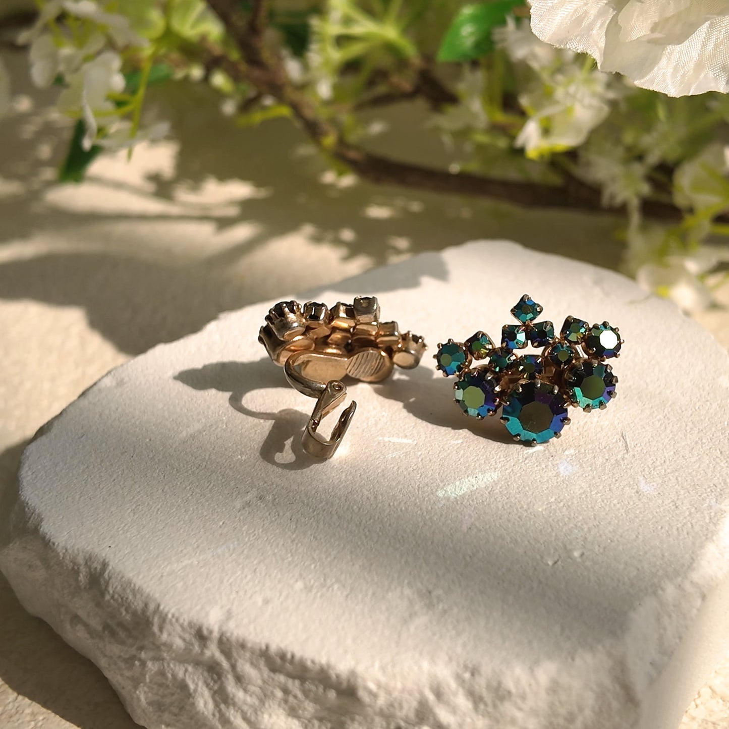 Trifari Crystal Cave AB Clips