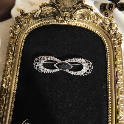 Gothic "Black Dahlia" Bow Brooch