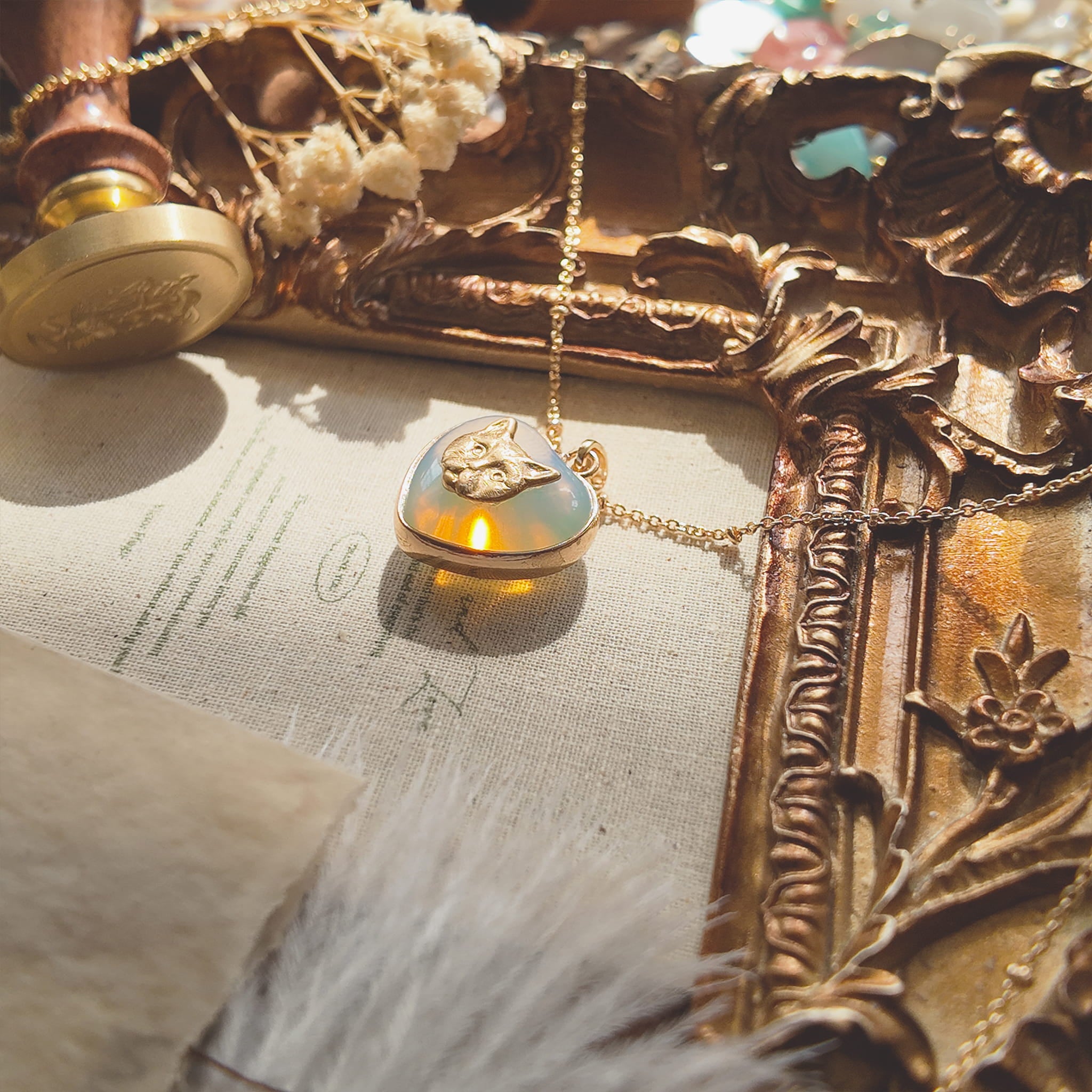 The Opaline Kitten Pendant