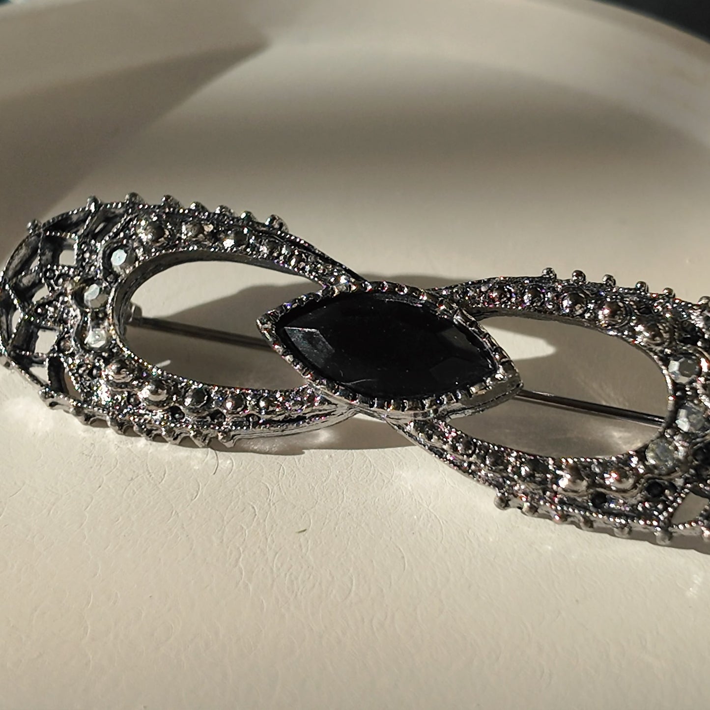 Gothic "Black Dahlia" Bow Brooch