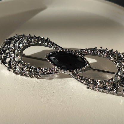 Gothic "Black Dahlia" Bow Brooch