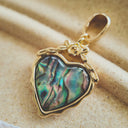 Ocean Heart & Rose Charm