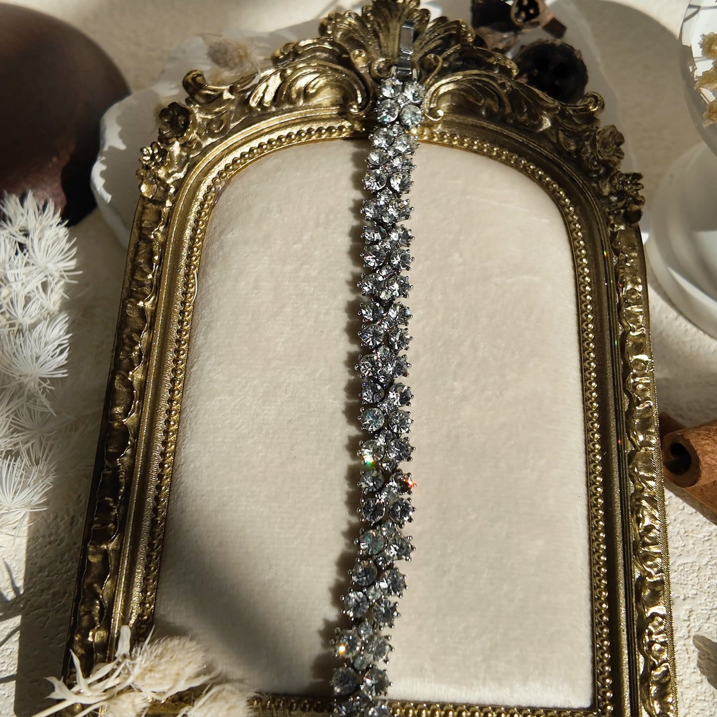 Trifari Three-Row Crystal Tennis Bracelet