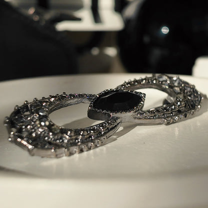 Gothic "Black Dahlia" Bow Brooch