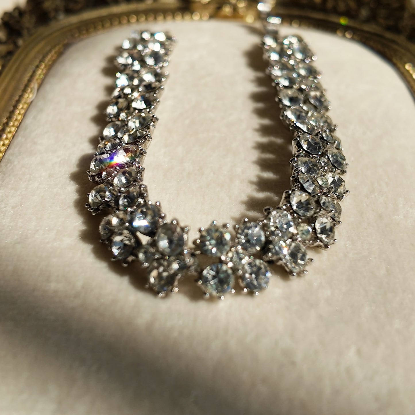 Trifari Three-Row Crystal Tennis Bracelet