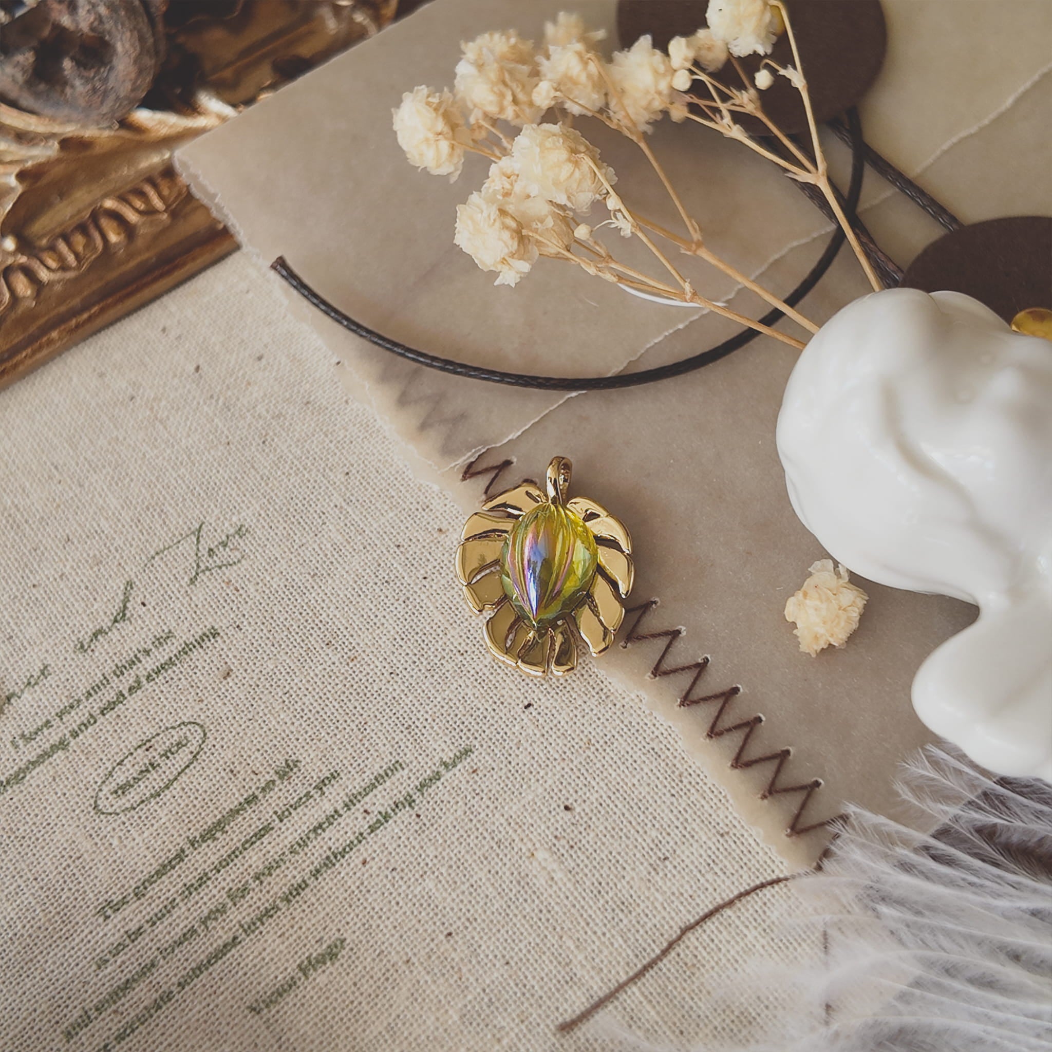 The Monstera Seed Pendant