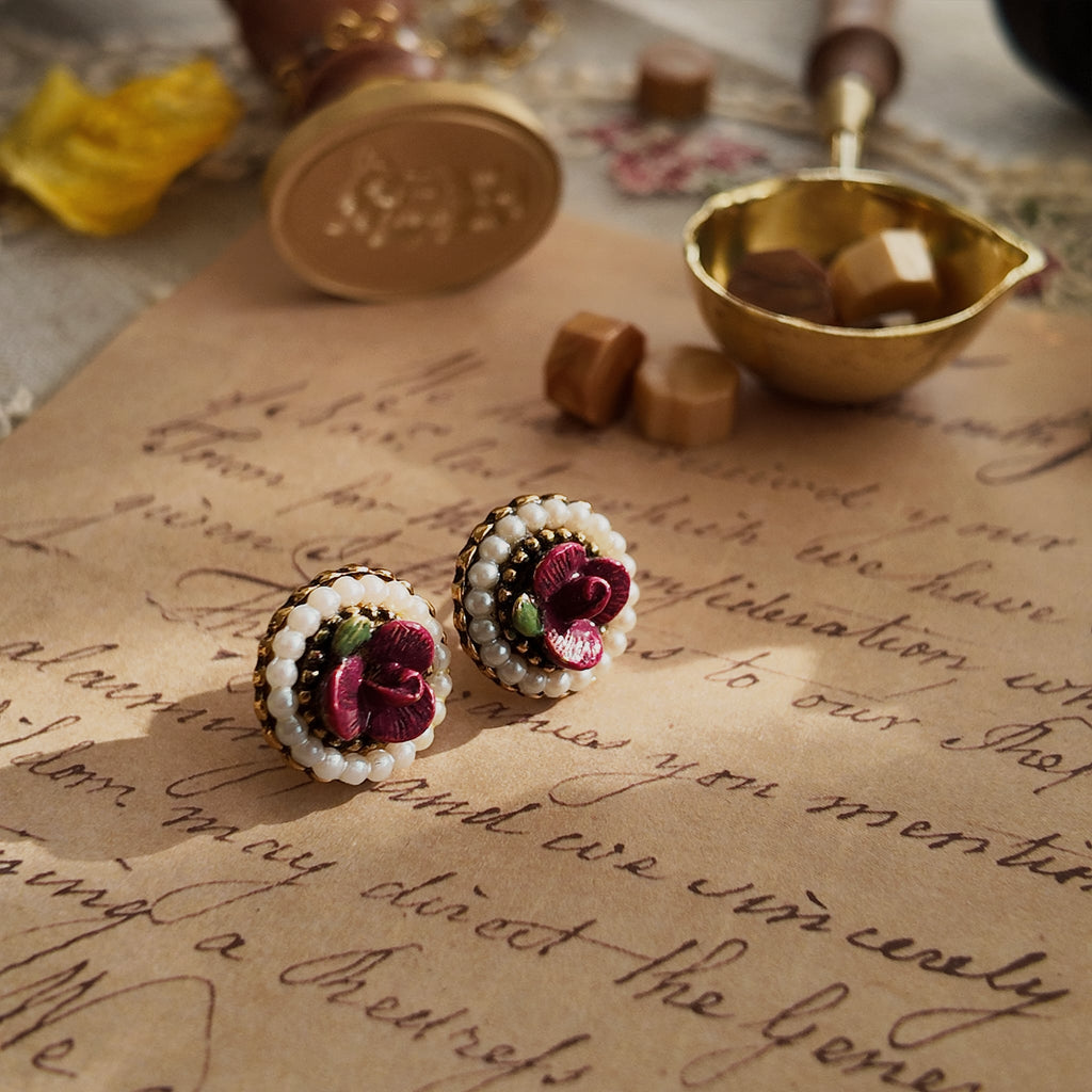 Gardener's Daughter Clay Rose Studs