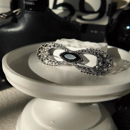 Gothic "Black Dahlia" Bow Brooch