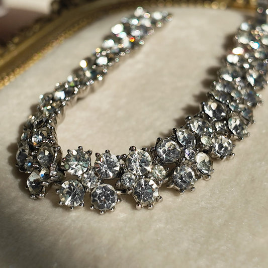 Trifari Three-Row Crystal Tennis Bracelet