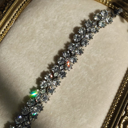 Trifari Three-Row Crystal Tennis Bracelet