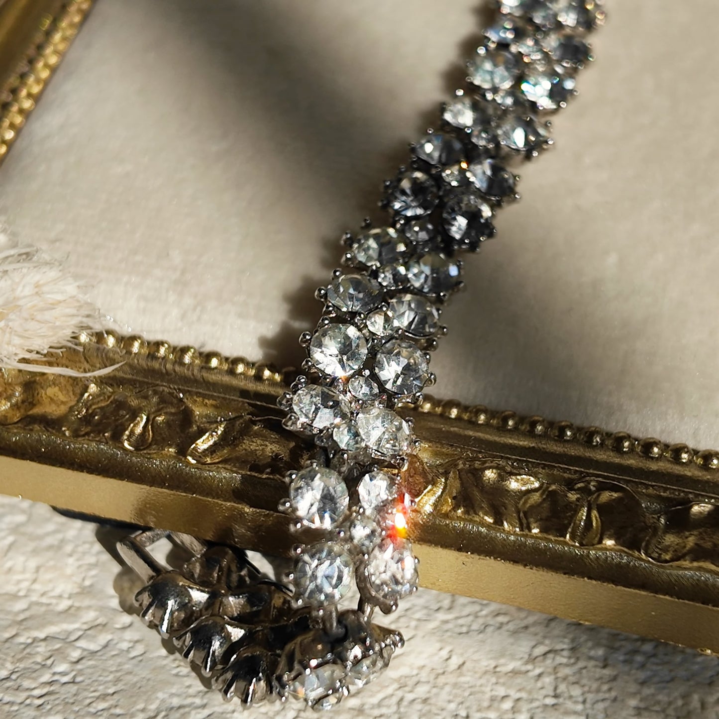 Trifari Three-Row Crystal Tennis Bracelet