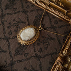 Egg-shaped pendant, 925 sterling silver necklace, from the 1940s, a genuine vintage piece.