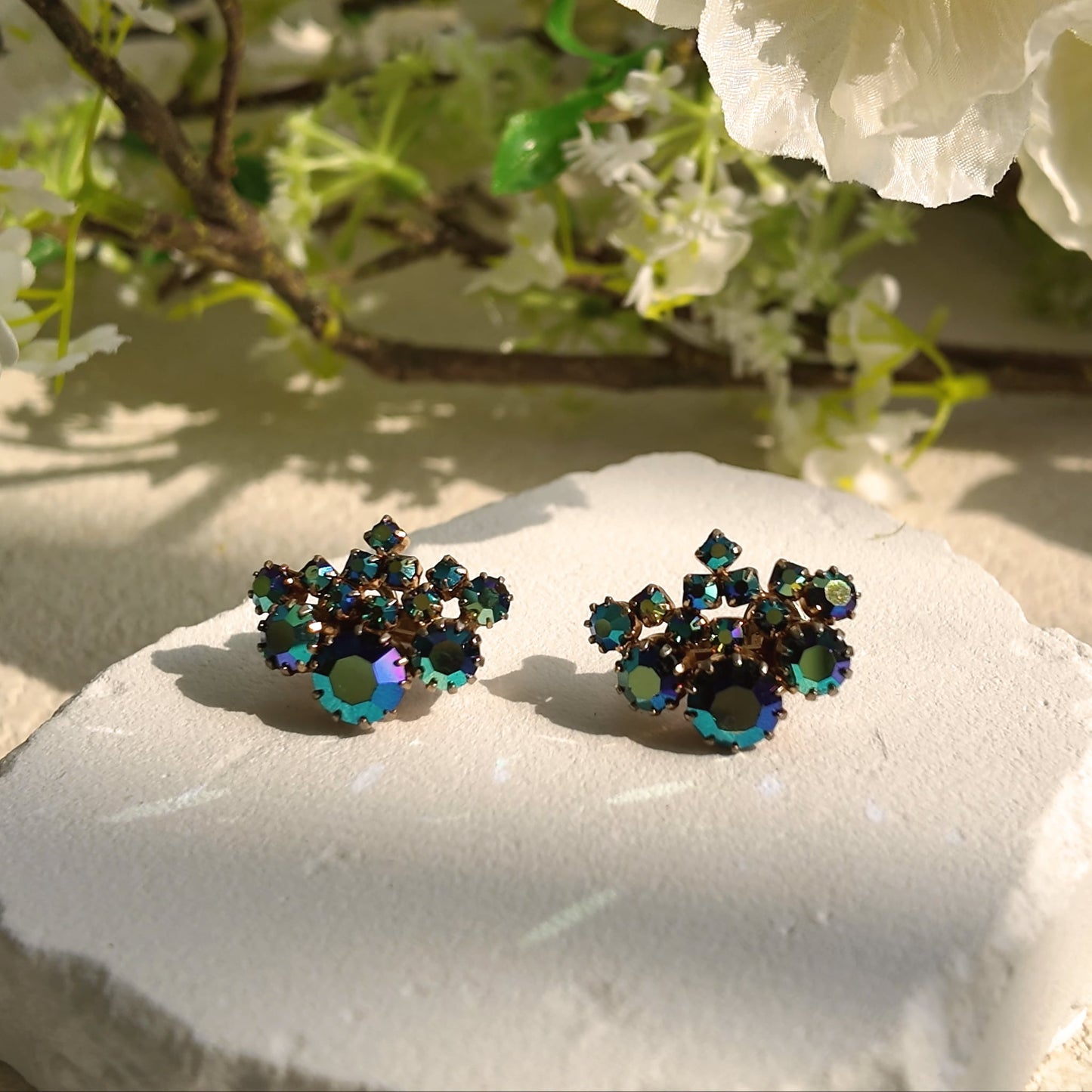 Trifari Crystal Cave AB Clips