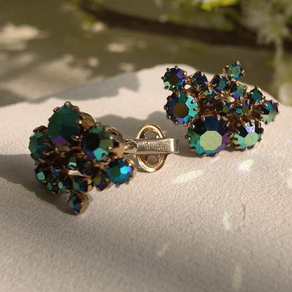 Trifari Crystal Cave AB Clips