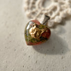 Natural stone charm, uniquely shaped stones, naturally carved, with distinctive colors. Heart-shaped stone.