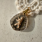 Animal pendant, brown bear design, West German glass intaglio.