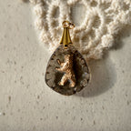 Bear jewelry, bear pendant, gold stone bear pendant