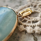 Gold-plated pendant, lucky gemstone pendant, amazonite similar to blue crystal.