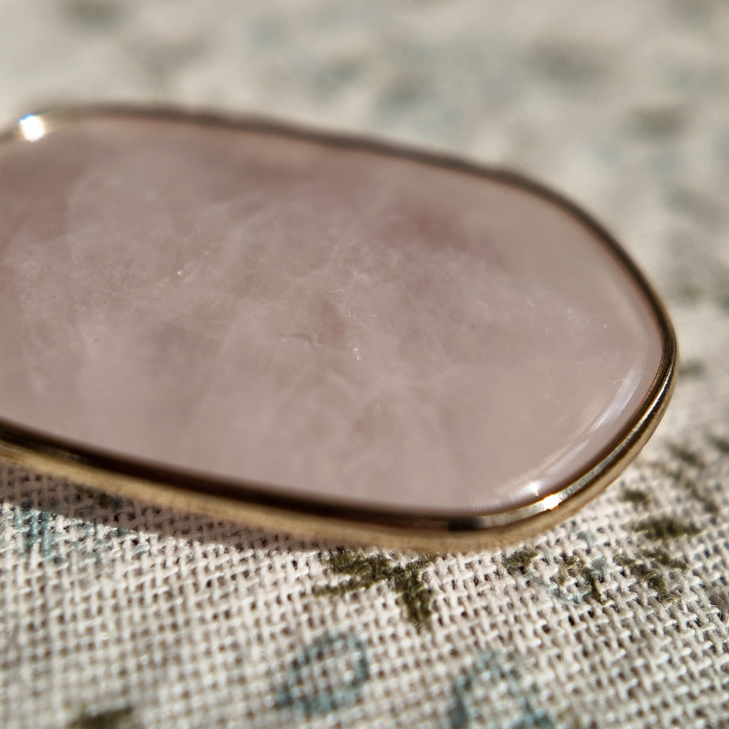 Natural rose quartz, pink crystal pendant.