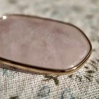 Natural rose quartz, pink crystal pendant.