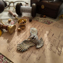 Vintage owl brooch, animal jewelry, fully set with AB iridescent rhinestones. Fine jewelry, animal design, vintage style from the 1960s.