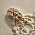 Natural stone pendant with gold plating design