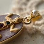 Lizard jewelry, gecko pendant, pearl pendant
