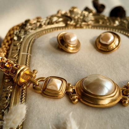Anne Klein "The Lioness" Baroque Pearl Set