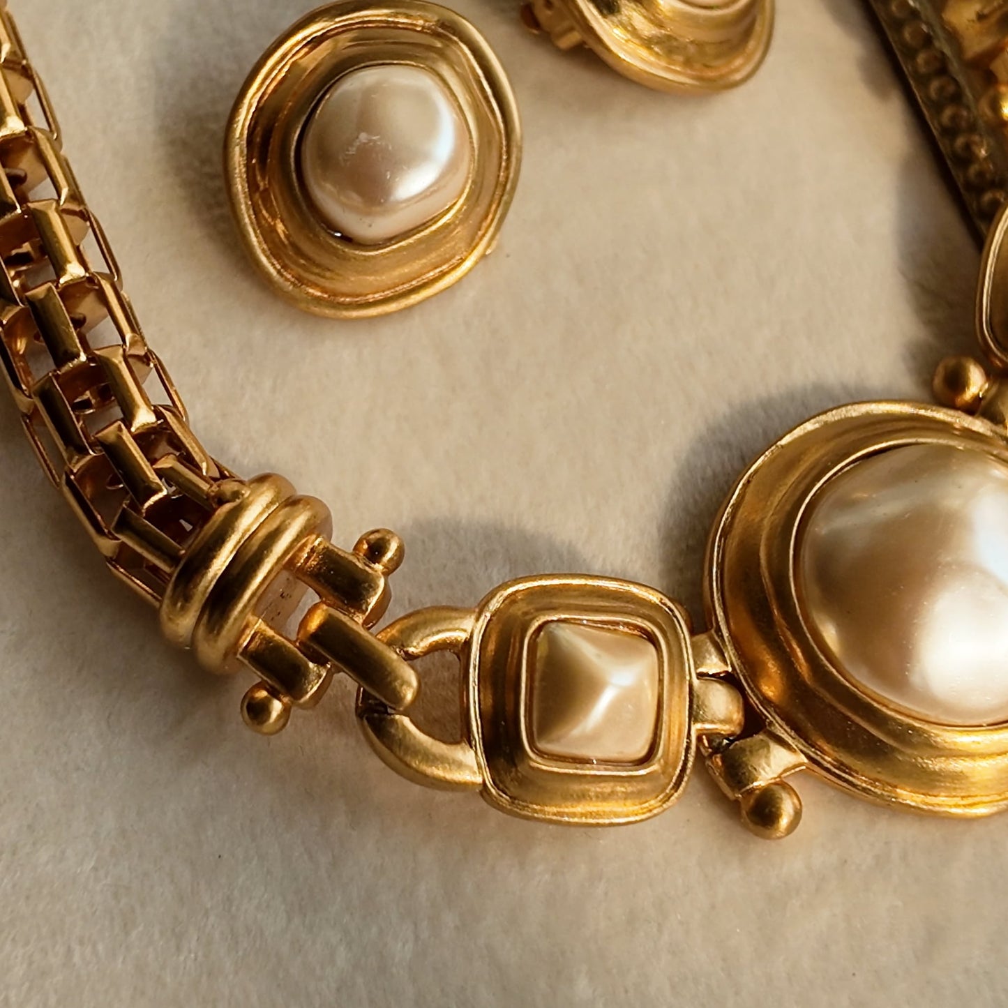 Anne Klein "The Lioness" Baroque Pearl Set