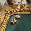 The reverse side of the vintage Avon earrings, showing the excellent, shiny finish of the gold-tone plating on the back of the flower itself.