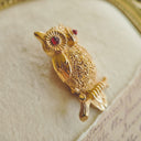 "The Fiery-Eyed Sentinel" Owl Brooch